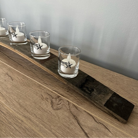 GARRISON BROTHERS Collectible Whiskey Barrel Shot Glass Candle table centerpiece - Picture 2 of 10